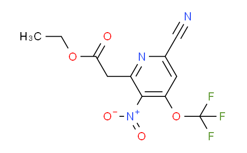 Ethyl 6-cyano-3-nitro-4-(trifluoromethoxy)pyridine-2-acetate