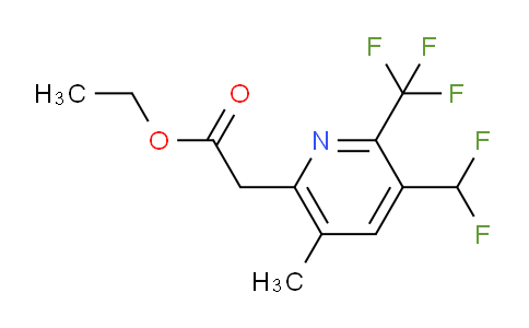 Ethyl 3-(difluoromethyl)-5-methyl-2-(trifluoromethyl)pyridine-6-acetate