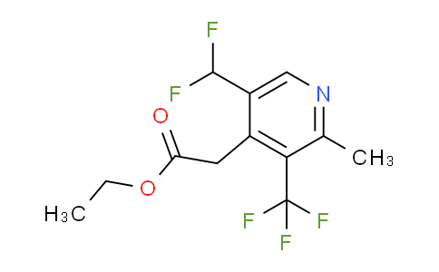 Ethyl 5-(difluoromethyl)-2-methyl-3-(trifluoromethyl)pyridine-4-acetate