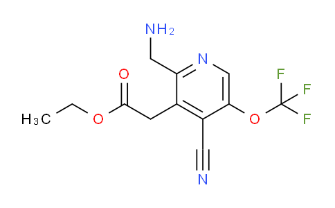 Ethyl 2-(aminomethyl)-4-cyano-5-(trifluoromethoxy)pyridine-3-acetate