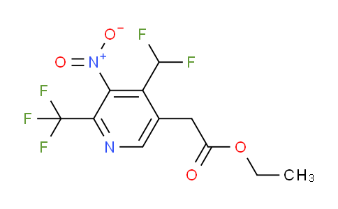 Ethyl 4-(difluoromethyl)-3-nitro-2-(trifluoromethyl)pyridine-5-acetate