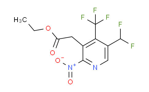 Ethyl 5-(difluoromethyl)-2-nitro-4-(trifluoromethyl)pyridine-3-acetate