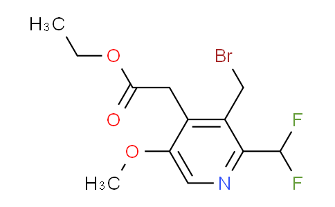 Ethyl 3-(bromomethyl)-2-(difluoromethyl)-5-methoxypyridine-4-acetate