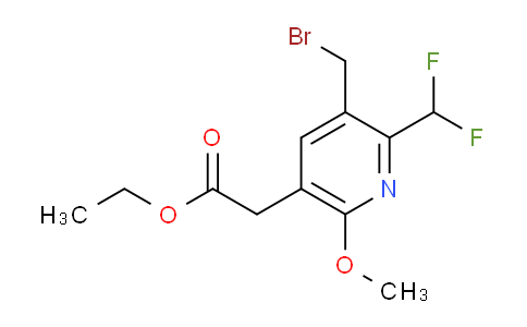 Ethyl 3-(bromomethyl)-2-(difluoromethyl)-6-methoxypyridine-5-acetate
