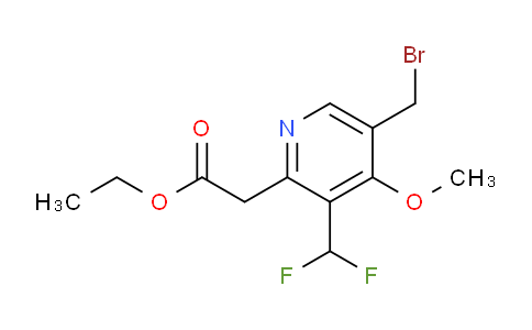 Ethyl 5-(bromomethyl)-3-(difluoromethyl)-4-methoxypyridine-2-acetate