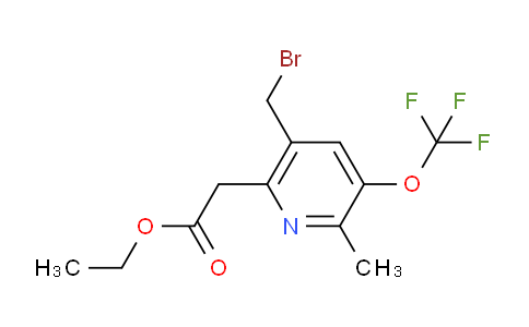 Ethyl 5-(bromomethyl)-2-methyl-3-(trifluoromethoxy)pyridine-6-acetate