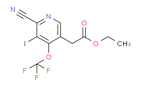 Ethyl 2-cyano-3-iodo-4-(trifluoromethoxy)pyridine-5-acetate