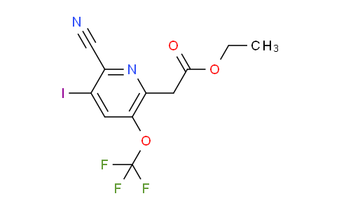 Ethyl 2-cyano-3-iodo-5-(trifluoromethoxy)pyridine-6-acetate