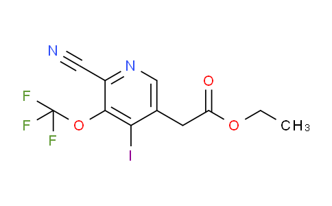 Ethyl 2-cyano-4-iodo-3-(trifluoromethoxy)pyridine-5-acetate