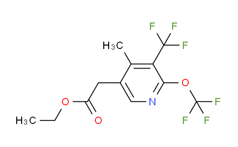 Ethyl 4-methyl-2-(trifluoromethoxy)-3-(trifluoromethyl)pyridine-5-acetate