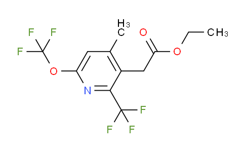 Ethyl 4-methyl-6-(trifluoromethoxy)-2-(trifluoromethyl)pyridine-3-acetate