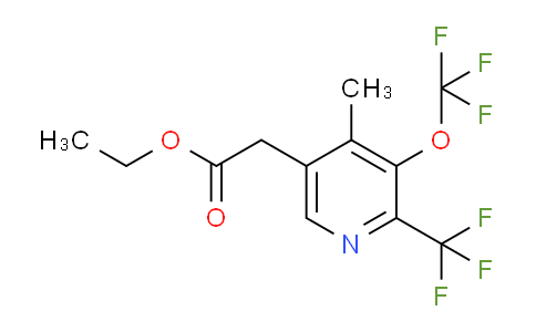 Ethyl 4-methyl-3-(trifluoromethoxy)-2-(trifluoromethyl)pyridine-5-acetate