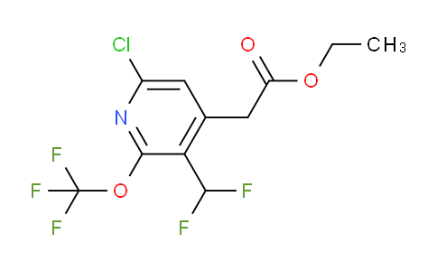 Ethyl 6-chloro-3-(difluoromethyl)-2-(trifluoromethoxy)pyridine-4-acetate