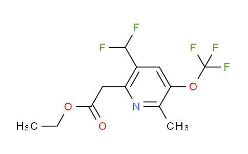 Ethyl 5-(difluoromethyl)-2-methyl-3-(trifluoromethoxy)pyridine-6-acetate