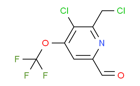 3-Chloro-2-(chloromethyl)-4-(trifluoromethoxy)pyridine-6-carboxaldehyde