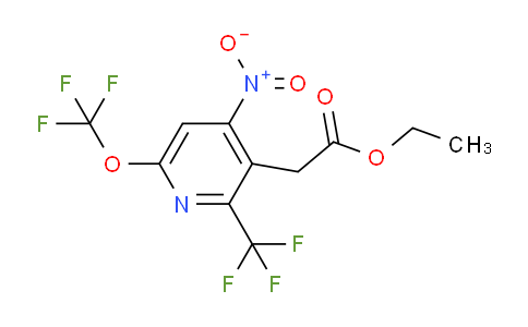 Ethyl 4-nitro-6-(trifluoromethoxy)-2-(trifluoromethyl)pyridine-3-acetate