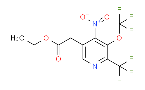 Ethyl 4-nitro-3-(trifluoromethoxy)-2-(trifluoromethyl)pyridine-5-acetate