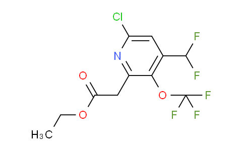 Ethyl 6-chloro-4-(difluoromethyl)-3-(trifluoromethoxy)pyridine-2-acetate