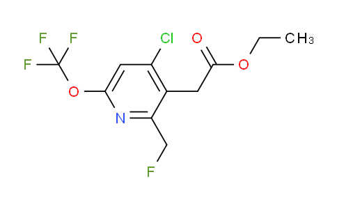 Ethyl 4-chloro-2-(fluoromethyl)-6-(trifluoromethoxy)pyridine-3-acetate