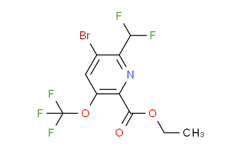 Ethyl 3-bromo-2-(difluoromethyl)-5-(trifluoromethoxy)pyridine-6-carboxylate