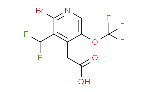 2-Bromo-3-(difluoromethyl)-5-(trifluoromethoxy)pyridine-4-acetic acid