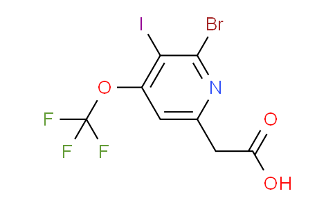 2-Bromo-3-iodo-4-(trifluoromethoxy)pyridine-6-acetic acid