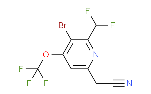 AM186439 | 1804546-29-9 | 3-Bromo-2-(difluoromethyl)-4-(trifluoromethoxy)pyridine-6-acetonitrile