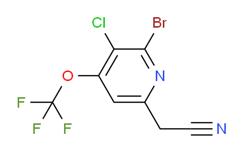 2-Bromo-3-chloro-4-(trifluoromethoxy)pyridine-6-acetonitrile