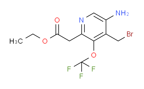 Ethyl 5-amino-4-(bromomethyl)-3-(trifluoromethoxy)pyridine-2-acetate