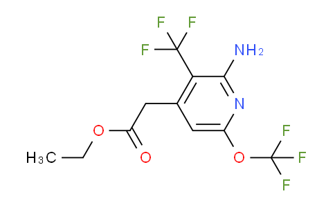 Ethyl 2-amino-6-(trifluoromethoxy)-3-(trifluoromethyl)pyridine-4-acetate