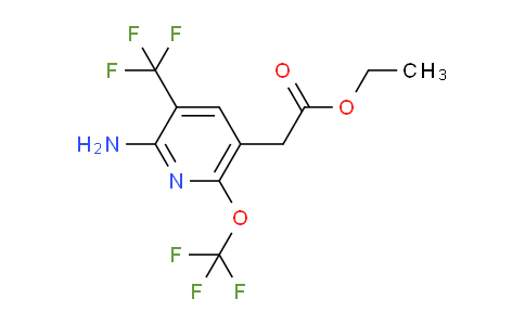 Ethyl 2-amino-6-(trifluoromethoxy)-3-(trifluoromethyl)pyridine-5-acetate