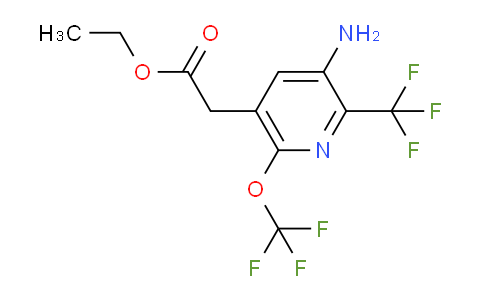 Ethyl 3-amino-6-(trifluoromethoxy)-2-(trifluoromethyl)pyridine-5-acetate