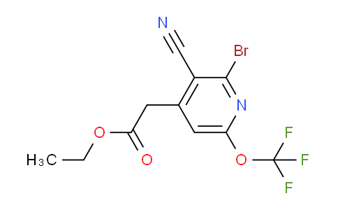 Ethyl 2-bromo-3-cyano-6-(trifluoromethoxy)pyridine-4-acetate