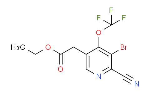 Ethyl 3-bromo-2-cyano-4-(trifluoromethoxy)pyridine-5-acetate