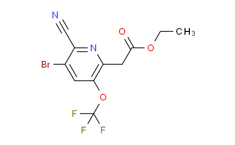 Ethyl 3-bromo-2-cyano-5-(trifluoromethoxy)pyridine-6-acetate
