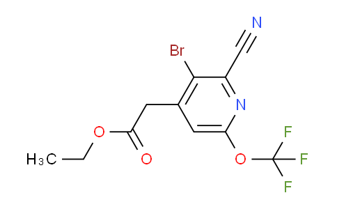 Ethyl 3-bromo-2-cyano-6-(trifluoromethoxy)pyridine-4-acetate