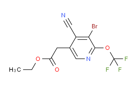 Ethyl 3-bromo-4-cyano-2-(trifluoromethoxy)pyridine-5-acetate