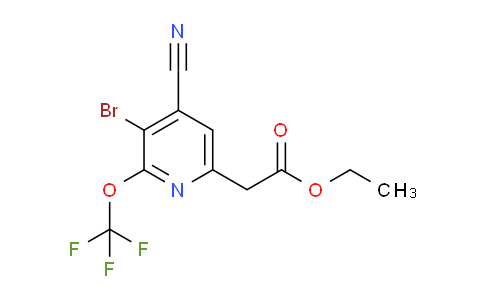 Ethyl 3-bromo-4-cyano-2-(trifluoromethoxy)pyridine-6-acetate