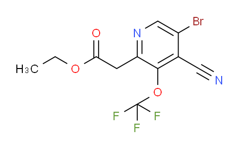 Ethyl 5-bromo-4-cyano-3-(trifluoromethoxy)pyridine-2-acetate