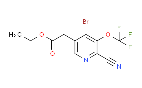 Ethyl 4-bromo-2-cyano-3-(trifluoromethoxy)pyridine-5-acetate