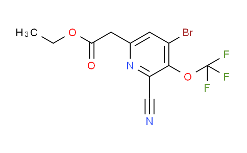 Ethyl 4-bromo-2-cyano-3-(trifluoromethoxy)pyridine-6-acetate