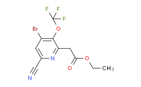 Ethyl 4-bromo-6-cyano-3-(trifluoromethoxy)pyridine-2-acetate