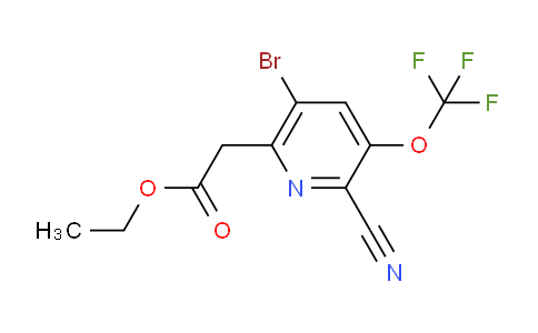 Ethyl 5-bromo-2-cyano-3-(trifluoromethoxy)pyridine-6-acetate