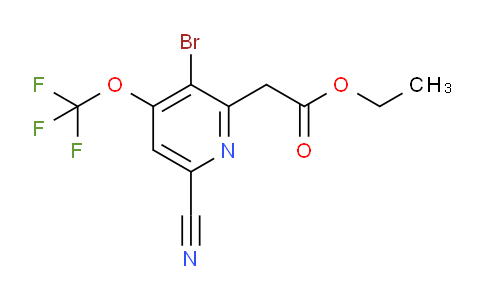 Ethyl 3-bromo-6-cyano-4-(trifluoromethoxy)pyridine-2-acetate