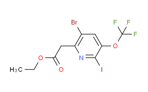 Ethyl 5-bromo-2-iodo-3-(trifluoromethoxy)pyridine-6-acetate