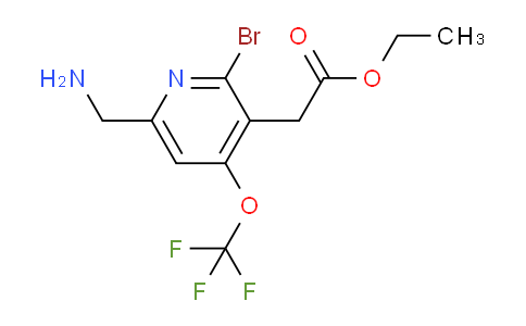 Ethyl 6-(aminomethyl)-2-bromo-4-(trifluoromethoxy)pyridine-3-acetate