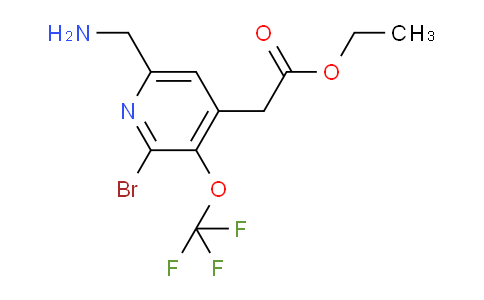 Ethyl 6-(aminomethyl)-2-bromo-3-(trifluoromethoxy)pyridine-4-acetate