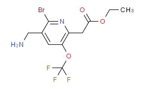 Ethyl 3-(aminomethyl)-2-bromo-5-(trifluoromethoxy)pyridine-6-acetate