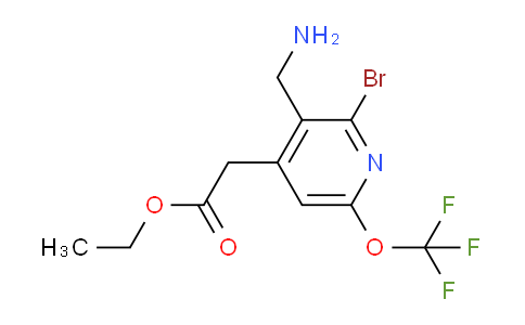 Ethyl 3-(aminomethyl)-2-bromo-6-(trifluoromethoxy)pyridine-4-acetate