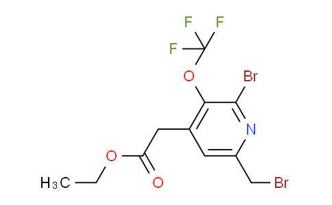 Ethyl 2-bromo-6-(bromomethyl)-3-(trifluoromethoxy)pyridine-4-acetate